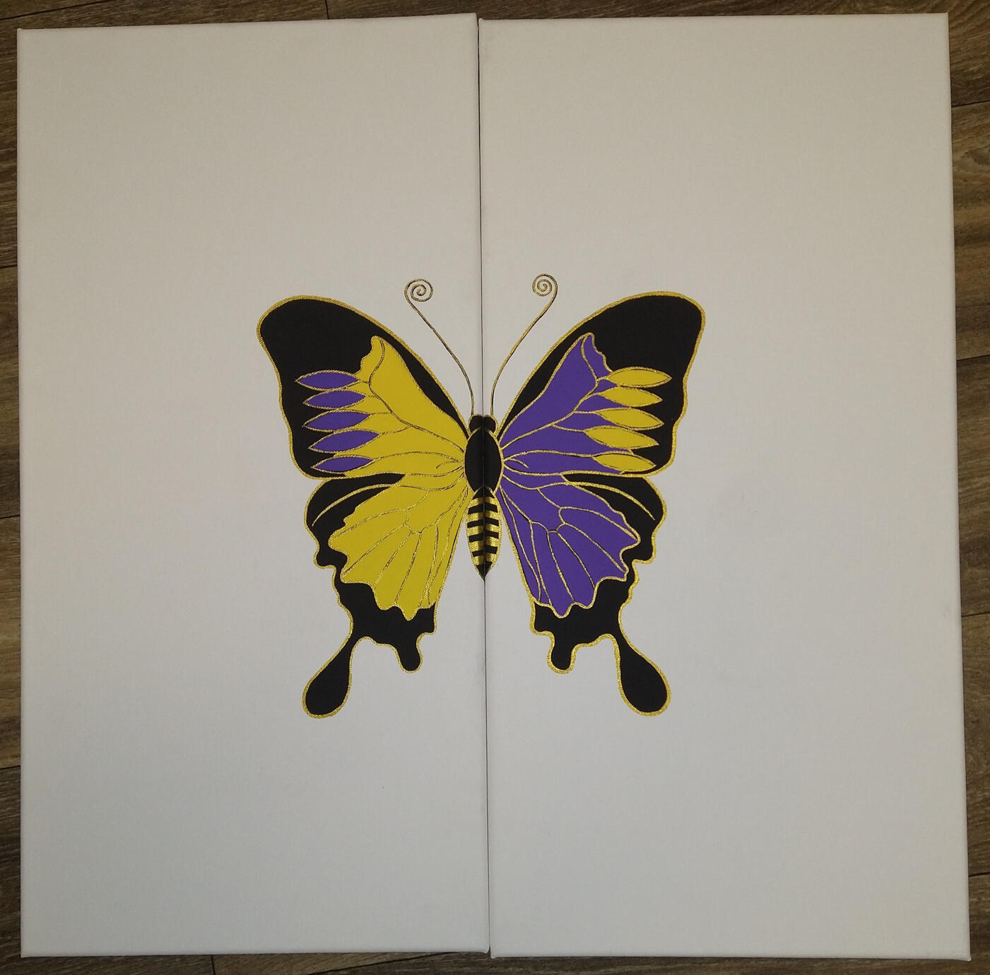 Butterfly: Yellow/Purple/Gold